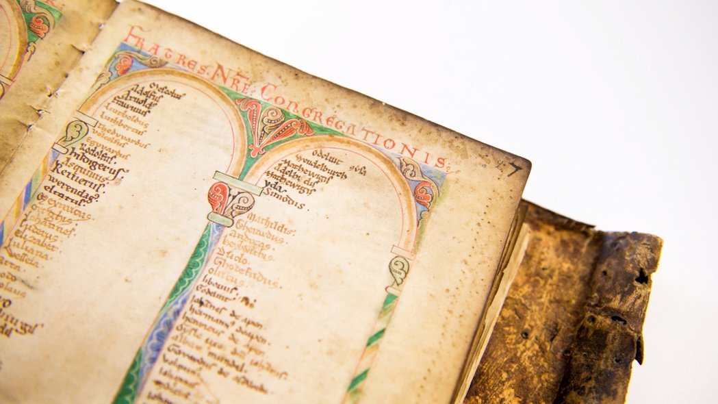 Teilausschnitt eines mittelalterliches Buches mit lateinischen Vokabeln