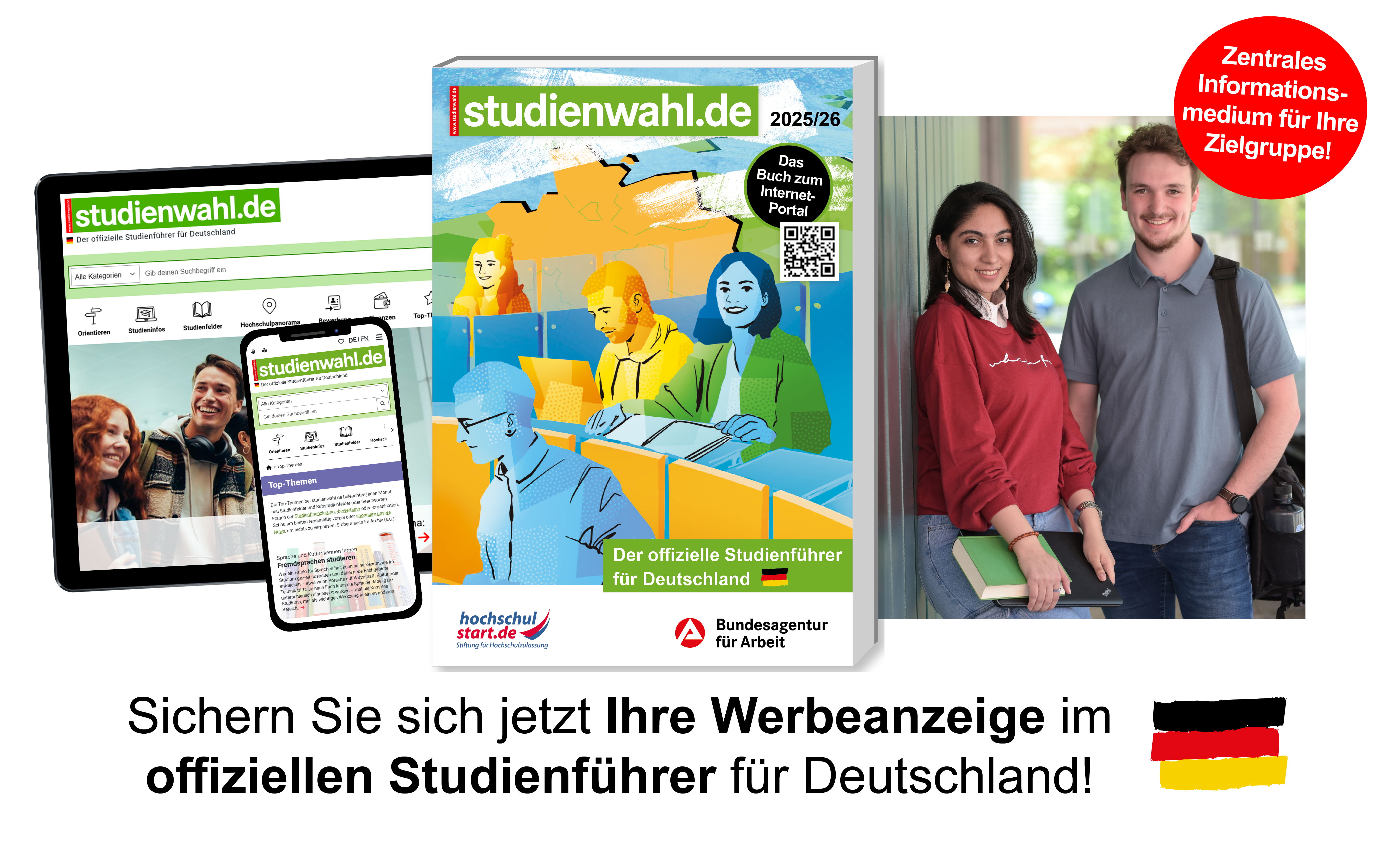 Sichern Sie sich jetzt Ihre Werbung im offiziellen Studienführer für Deutschland!