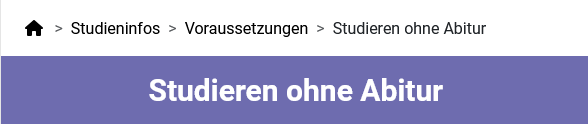 Screenshot des Breadcrumbs von studienwahl.de