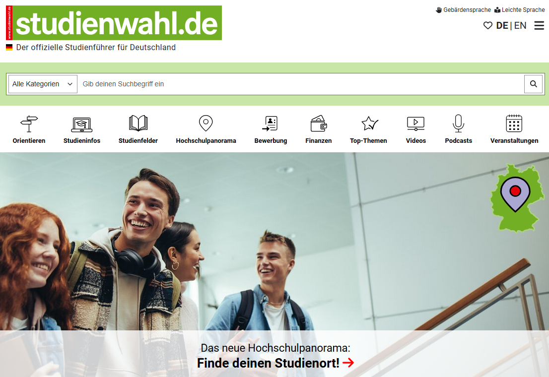 Screenshot studienwahl.de
